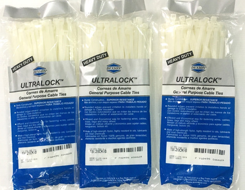 Imagen 3 de 3 de Dexon Ultralock Dxn3008bl T8 Tie Wrap 200mm 50lb 100und