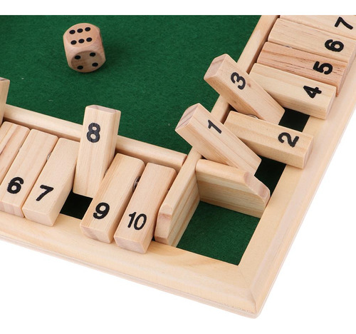2 X Jogo De Tabuleiro De Dados De Madeira Com 4 Lados E 10