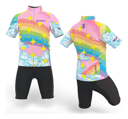 Conjunto Bermuda Camisa Ciclismo Infantil Ert Tutti Frutti