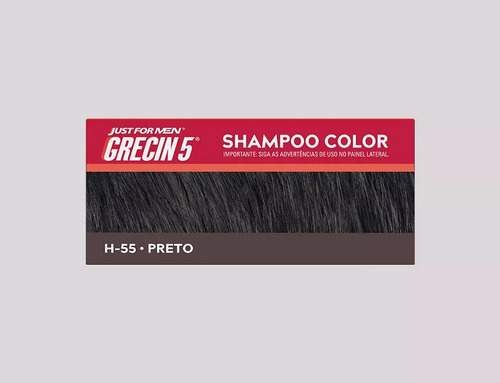 Shampoo Grecin Color Preto H-55 Cobertura Total Do Grisalho