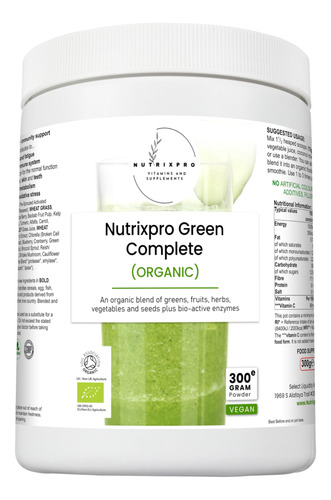 Nutrixpro Green Complete Mezcla Orgánica Vegetales 10.58 Oz