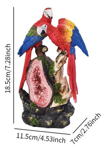 Figura De Loro, Decoración 11,5 Cm X 7 Cm X 18,5 Cm 2 Loros