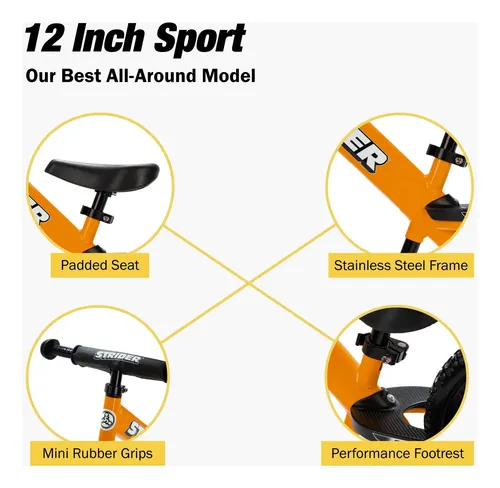 Balance Bike Strider 12 Sport W/ Rocking Base Orange 6m-4y | Frete