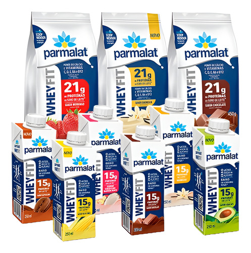 Parmalat Whey Protein Suplemento Caixa 12un 250ml Abacate