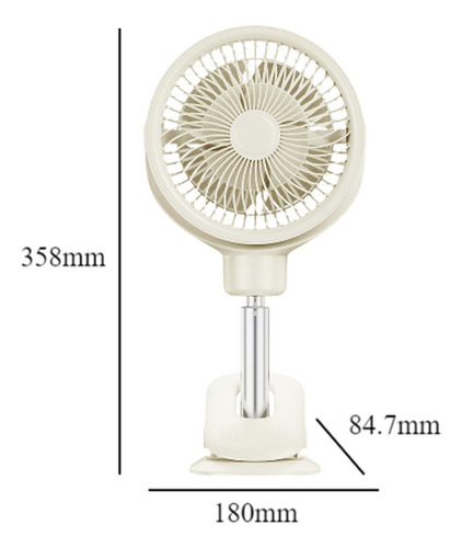 Clip Portátil Recargable En La Fan De Mesa Telescópica De