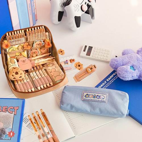 Conjunto De Papelaria Capybara, Caixa De Papelaria De Grande