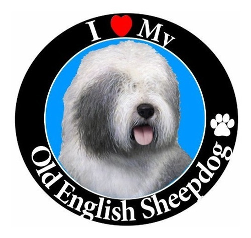 Amo Mi Viejo Imán Del Coche Del Perro Pastor Inglés Con A