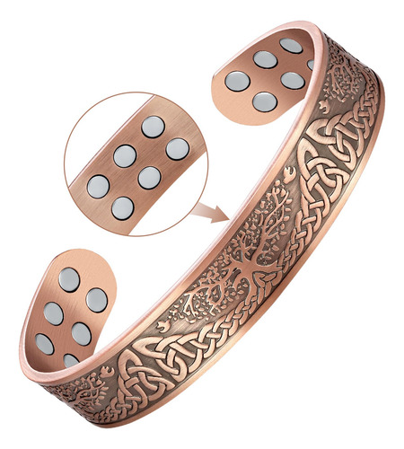 Feraco Pulsera De Cobre Puro Para Hombres Y Mujeres,