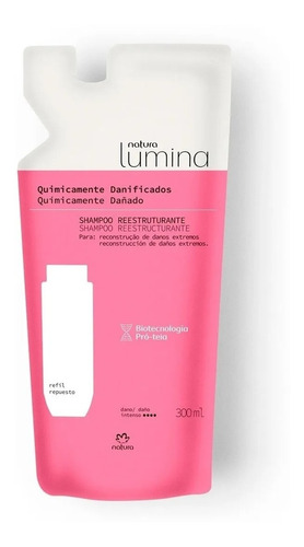 Shampoo Cabello Dañado Lumina Repuesto 300ml- Natura®