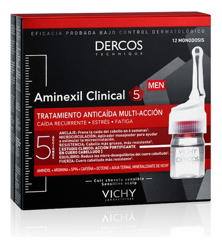 Ampollas Anti-caída Vichy Dercos Aminexil Clinical 6 Ml X12