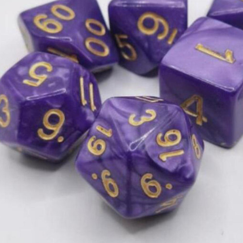 7 Piezas De Dados Poliédricos De Acrílico Sólido Para
