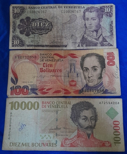 9 Billetes Antiguos De Venezuela En Estado 5 Y 6, 
