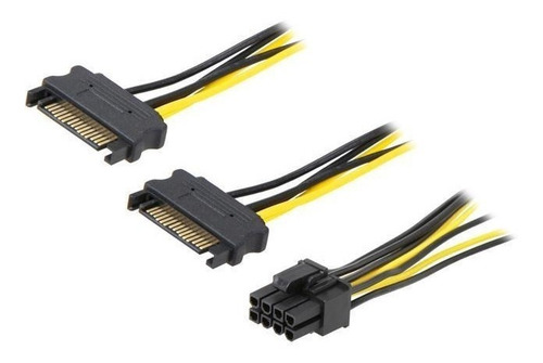 Imagem 4 de 6 de Cabo Adaptador Energia 8 Pinos 6+2 Pci Express Sata Duplo