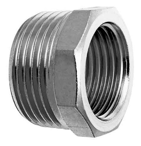 Bucha Reducao Toda Em Metal Cromado 3/4 X 1/2 Curta 1,9 Cm