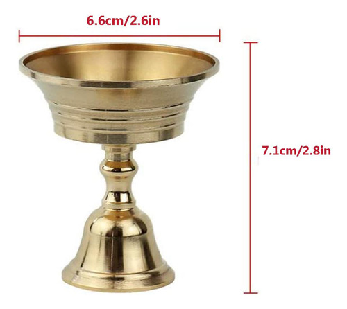 2 Ghee Lamp Candle Holder Lámpara De Dia 66mm Dia 66mm
