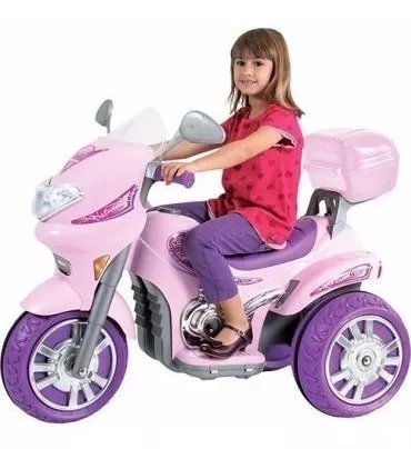 Mini Veiculo Moto Infantil Sprint Turbo 12v Rosa Biemme