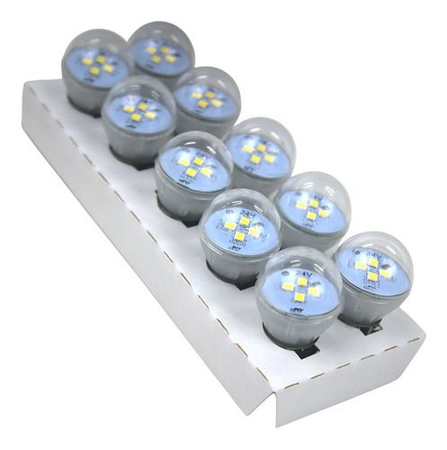 Imagem 3 de 10 de Lâmpada De Led Branca 2 Polos 24v 3 Watts Pino Desencontrado