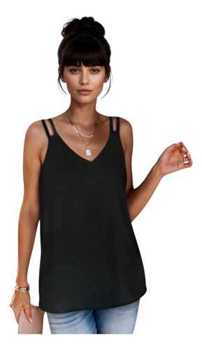 Blusa Tirantes Dobles Escote V Y Espalda Cruzada #30