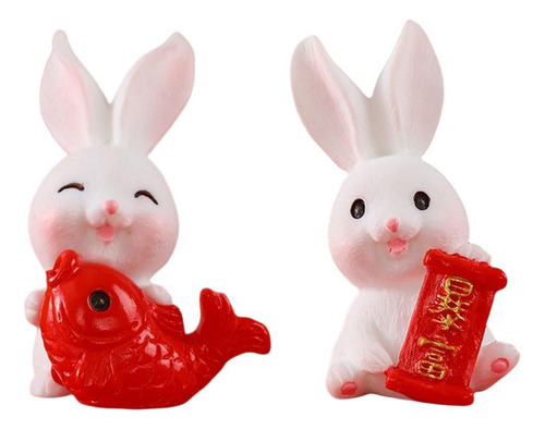 2x Estatuilla De Conejo Estatuilla De Conejo Pequeño
