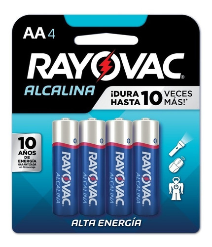 Rayovac alcalina AA cilíndrica pack 4 unidades