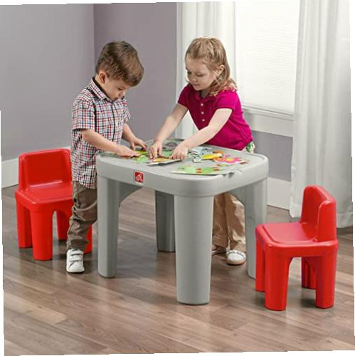 Step2 404000 Juego De Mesa Y Sillas De Fiesta Para Dos Mesas Color Rojo