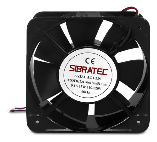 Ventilador Cooler 15x15x5,1cm Bivoft 110/220v Led Preto