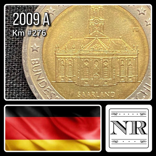 Alemania - 2 Euros - Año 2009 A - Km #276 - Saarland