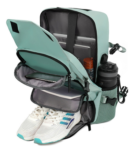 Mochila Kolke Hikes Kvm-720 De Viaje Negro - Viral Tiktok Impermeable Antirrobo Notebook Carry On Grande