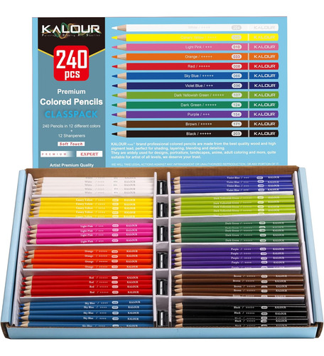 Lápices De Colores Kalour Premium, Paquete De 12 Unidades, S