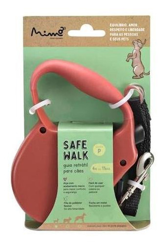 Imagem 4 de 5 de Guia Retratil Safe Walk Emborrachada Fita 4m Ate 11kgs (p)
