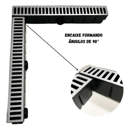 12 Un Ralo Linear 6x50 Grelha Alumínio P/ Quintal Corredor