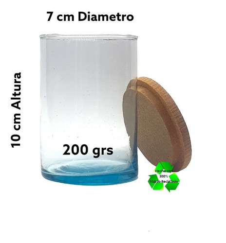Imagen 2 de 3 de Frascos/ Cilindros 7x10cm(200gr) P/ Velas C/ Tapa Mdf 1500pz
