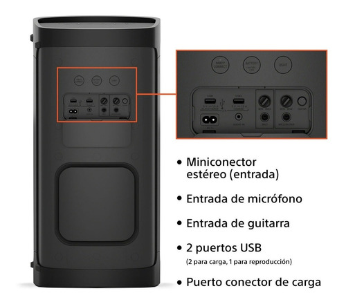 Imagen 8 de 11 de Parlante Sony Serie X SRS-XP500 portátil con bluetooth waterproof negro 220V