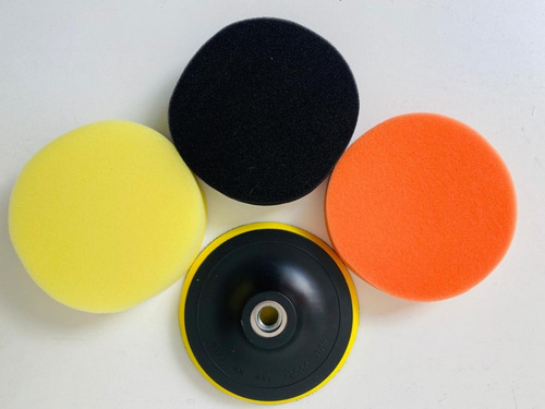 Imagen 1 de 10 de Set Pads 5 Pulgadas + Backing Plate M14 Amarillo/negro/naran
