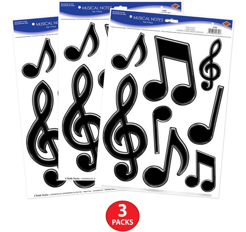 Notas Musicales Peel 'n Place 3 Hojas, 30,5 X 43,1 Cm, ...