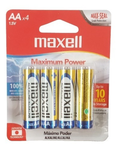 Pila Bateria Alcalina Aa 4bp Maxell