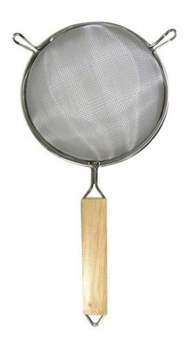 Imagen 3 de 3 de Colador De Acero Inoxidable Con Mango De Madera 16 Cm