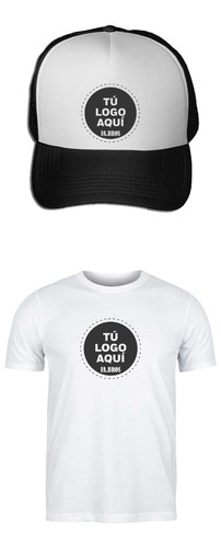 Combo Remera + Gorra Personalizada Sublimada Estampada Logo