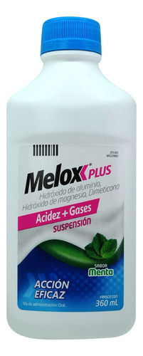 Melox Plus Suspensión Menta, 1 Frasco 360 Ml