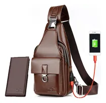Comprar Bolsos De Pecho De Cuero Pu Para Hombre Bolsos Cruzados Bols