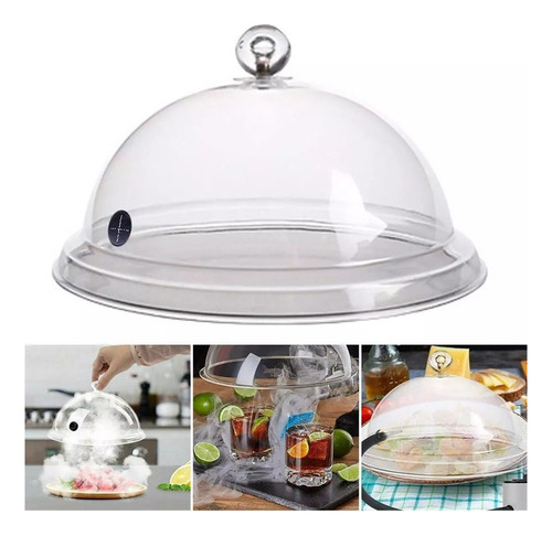 . 2x Tapas Domo Transparentes Portátiles Para Carne Ahumada
