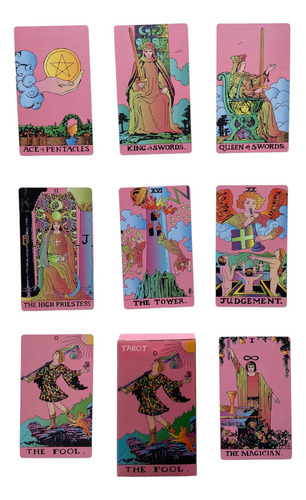 Tarot Deck Rider Waite Mazo Rosado Waterproof Importadas