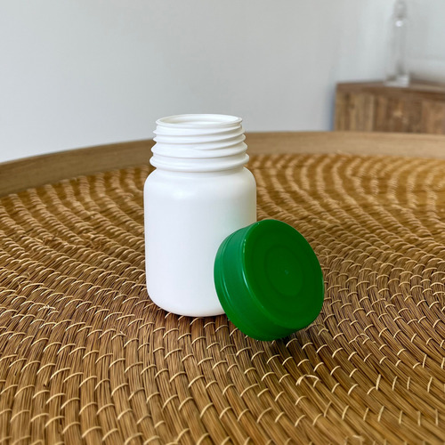 Pote Plástico Para Cápsulas 90ml C/ Tampa Lacre (100 Peças) Verde Folha