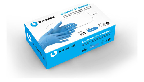 Caja Guantes Nitrilo Azul Reforzado Con Anmat X 100 Un