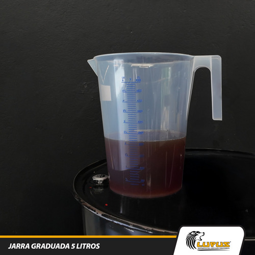 Jarra Graduada 5 Litros Transparente Polipropileno Lupus