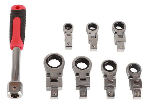 Chave Catraca Com Cabeça Flexível 180°, 8 Peças,