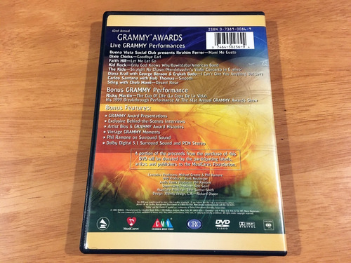 Grammy Awards 2000 Dvd Live Perfomances Ricky Martin Usa