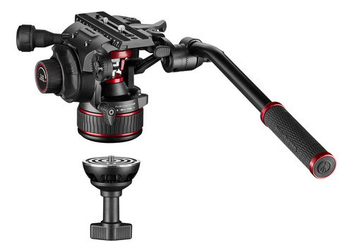 Kit Cabeza Fluida Manfrotto Nitrotech 608 + Tripié De Vídeo Color Negro