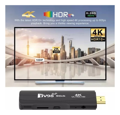 Smart Tv Stick Smart Tv98 Negro Estándar