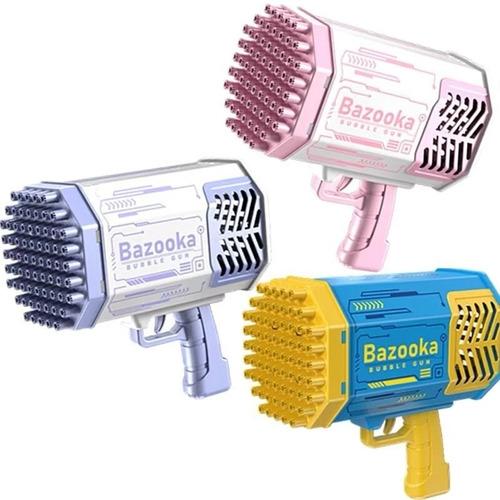 Imagen 2 de 7 de Bubble Gun Máquina De Burbujas De 69 Agujeros Con Luces Led